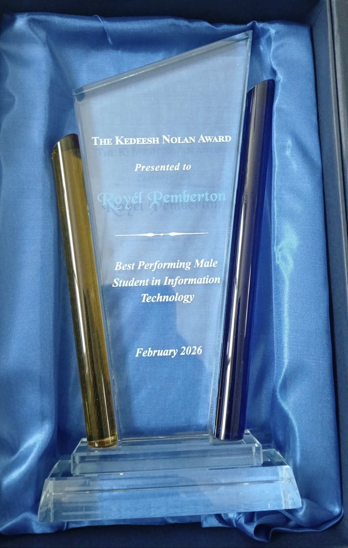 The Kedeesh Nolan Award presented to Royél Pemberton