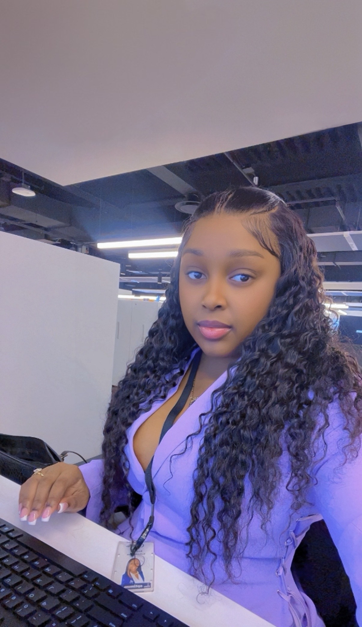 Kedeesh Nolan working at her desk