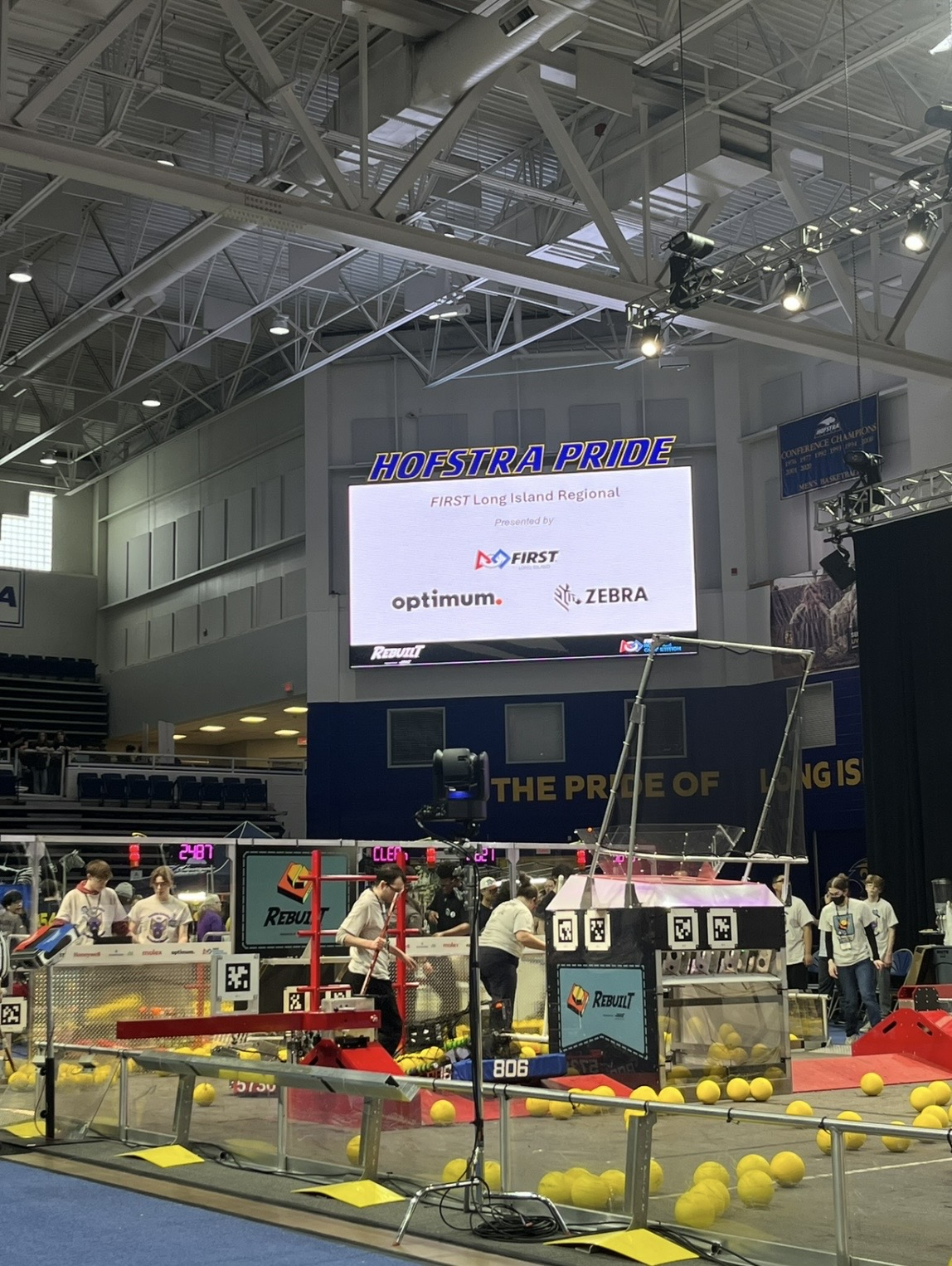 FIRST Robotics competition field at the Long Island Regional